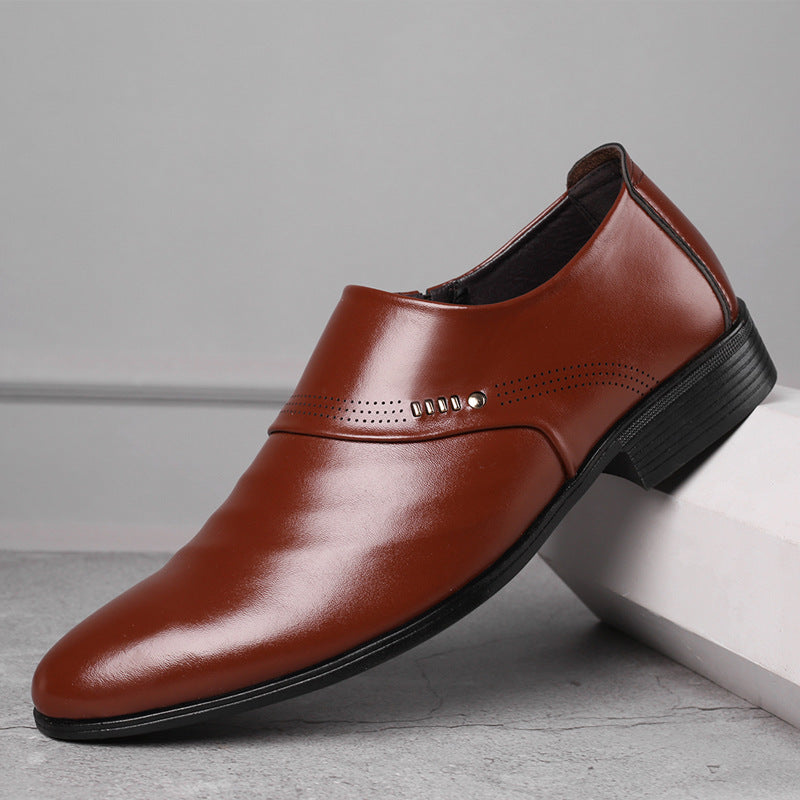 Casual pointed toe shoes men leather shoes men - PrimeKart Pakistan