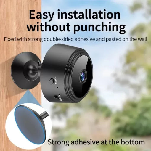 A9 mini camera showing compact disc-style design