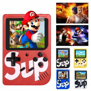 Red SUP 400 retro handheld game console with 400 classic games