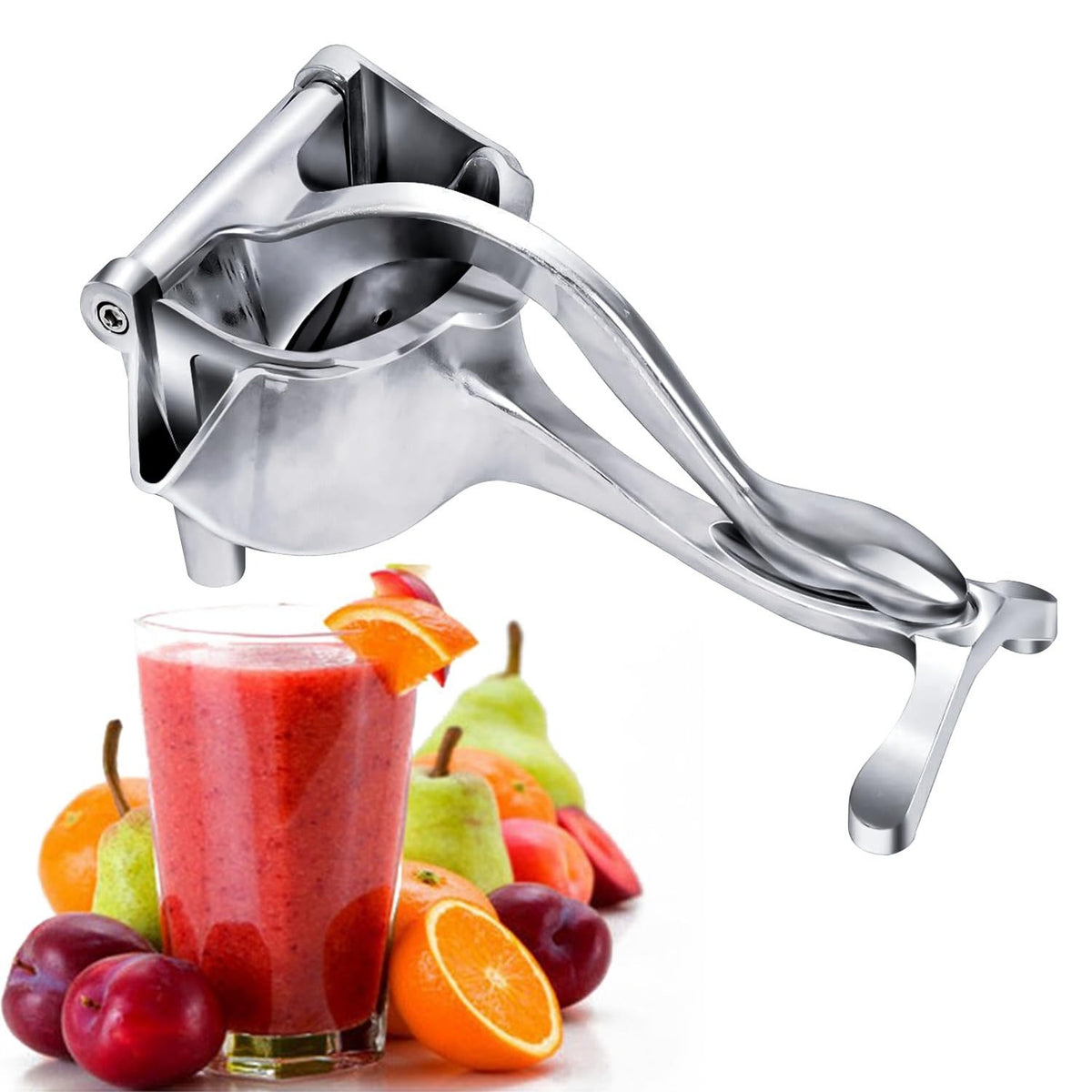 Manual citrus juicer press, stainless steel hand press with juice spout
