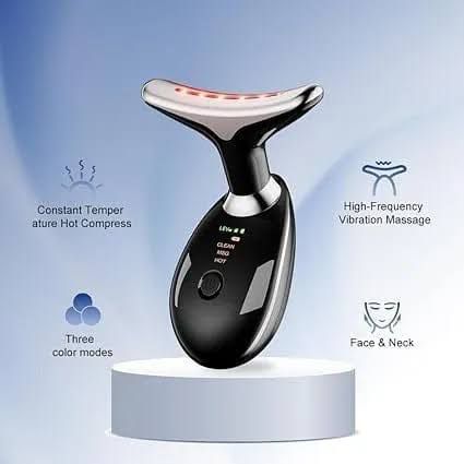 Dolphin face and neck massager with constant-temperature hot compress and high-frequency vibration massage