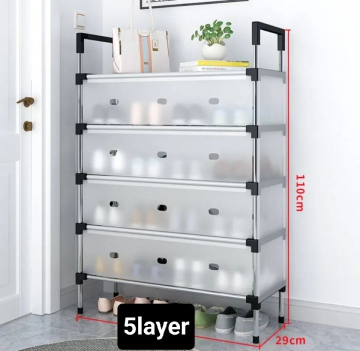 Dustproof shoe cabinet with roll-up front cover and side pocket