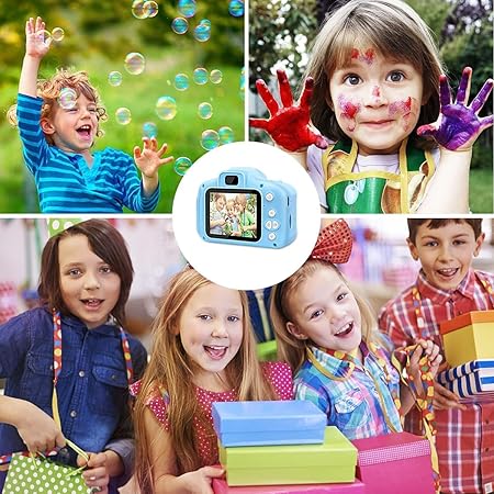 Mini kids camera with strap, 1080P photo toy camera
