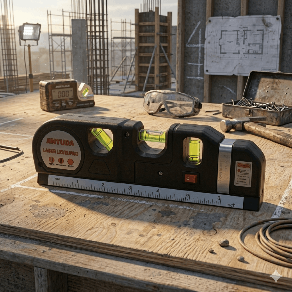 Laser Level Pro 3 projecting cross-line laser on a wall