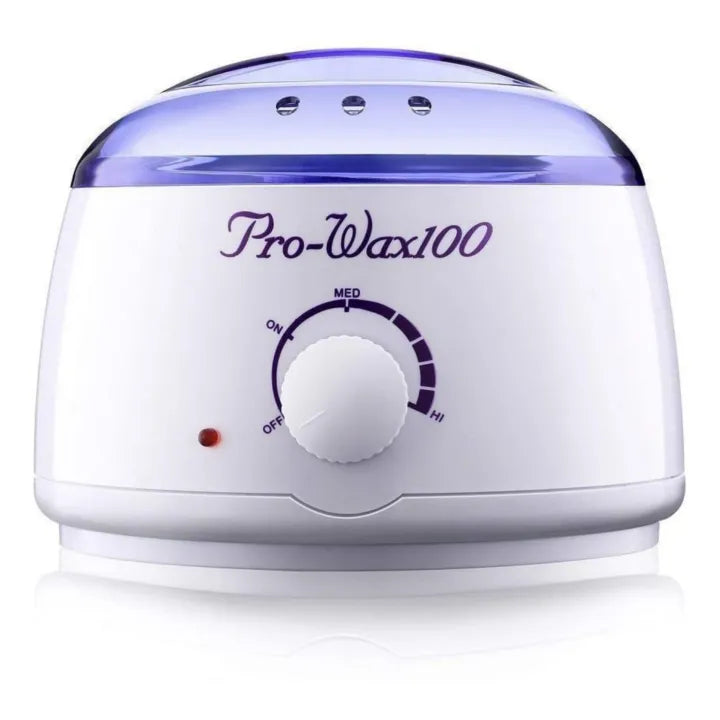 Pro Wax 100 wax heater machine with purple domed lid and temperature dial