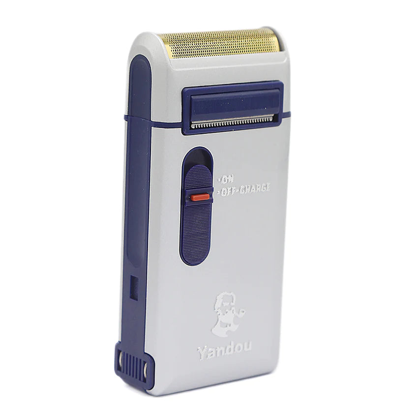 Yandou electric razor silver pocket foil shaver front view