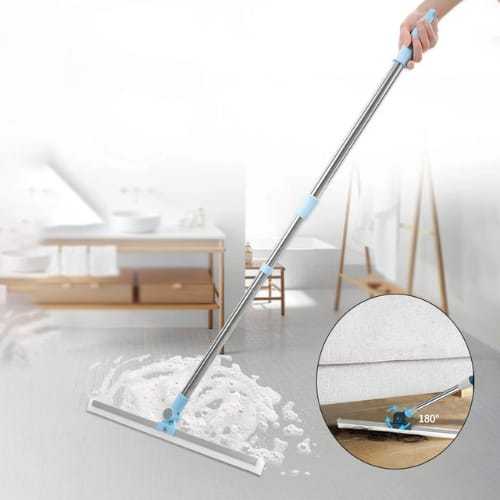 Telescopic stainless-steel handle detail of the magic broom — adjustable length with comfortable grip