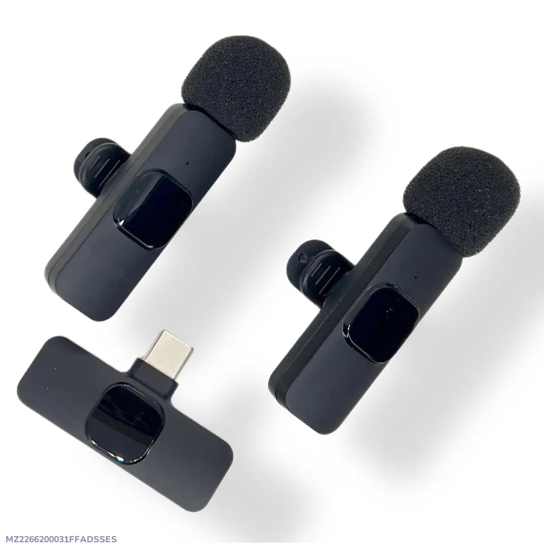 K9 Dual wireless lavalier microphone set, two clip-on transmitters with receivers