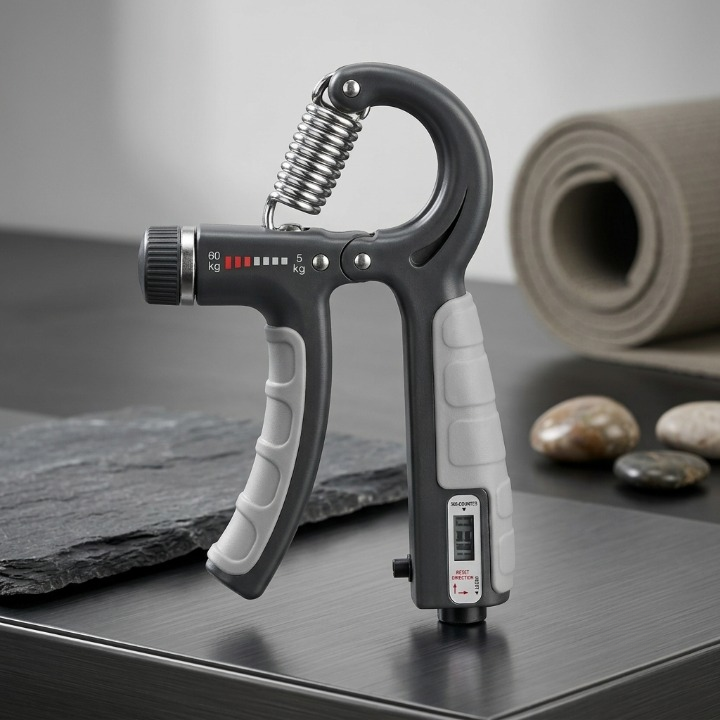 Hand grip strengthener with textured non-slip handles
