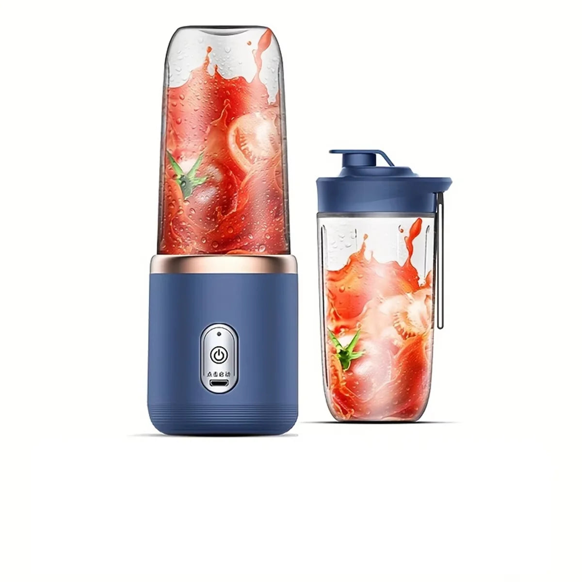 USB blender bottle blending fresh red juice