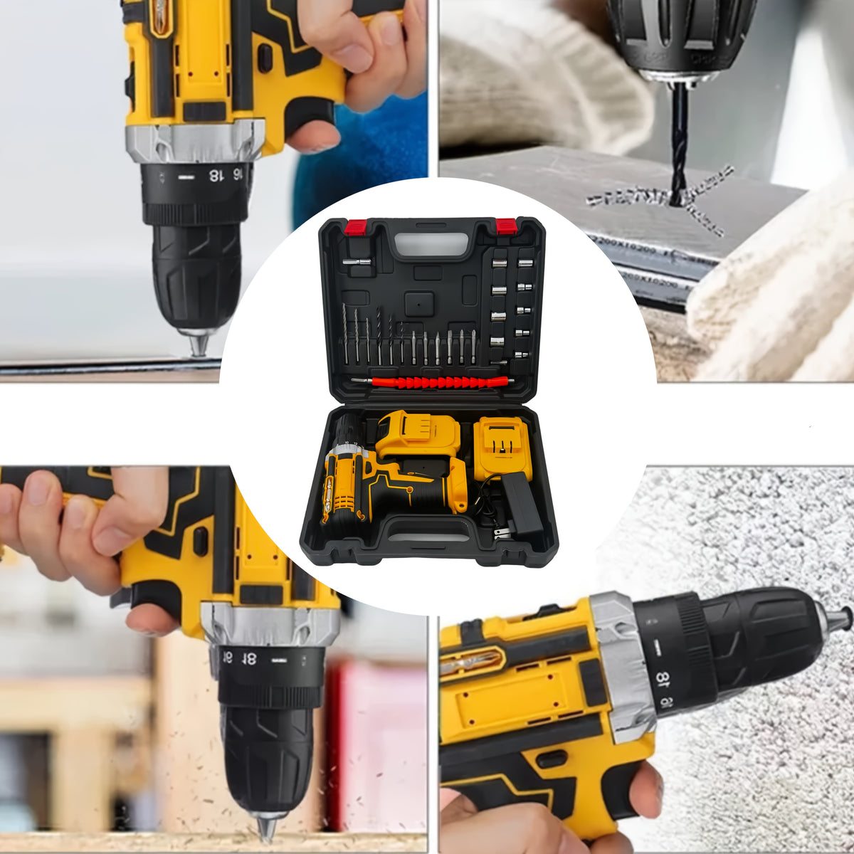 Cordless power drill dual battery pack