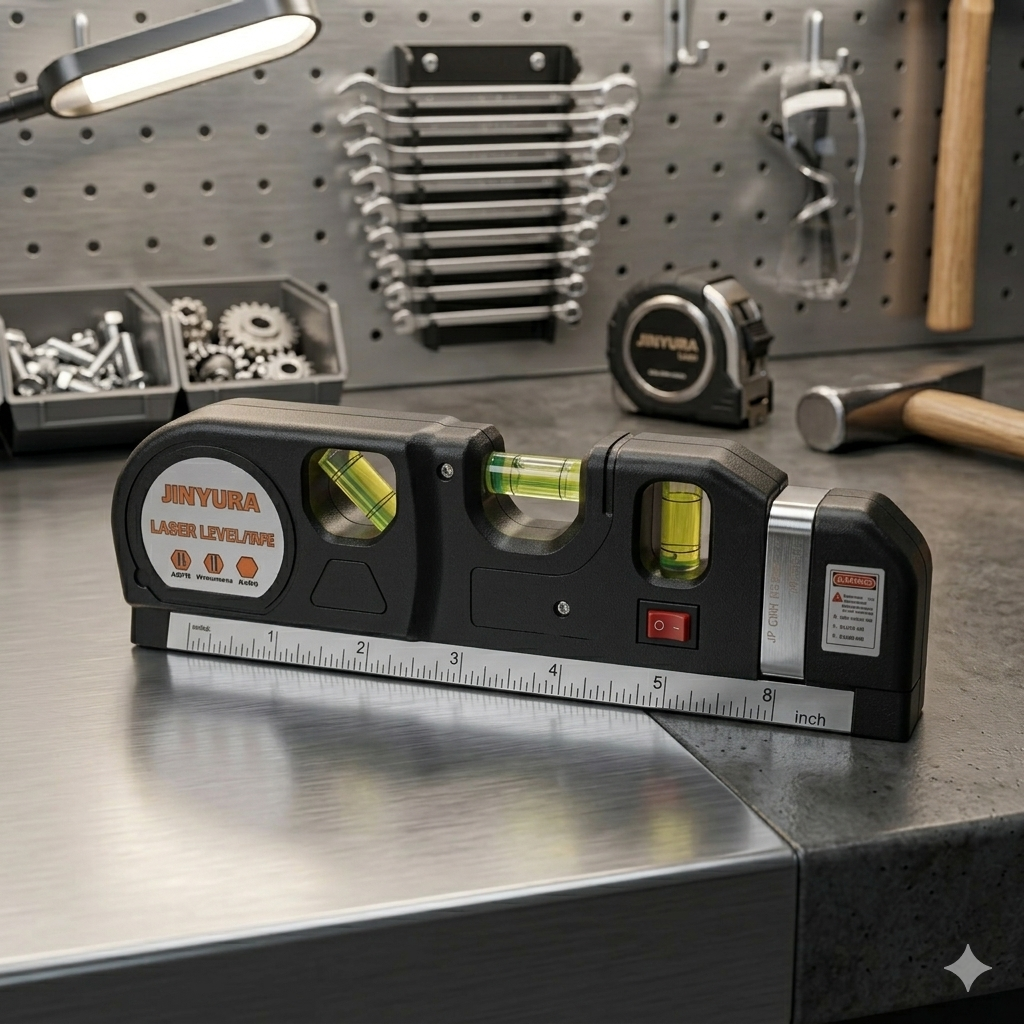 Laser Level Pro 3 steel ruler and bubble vial detail