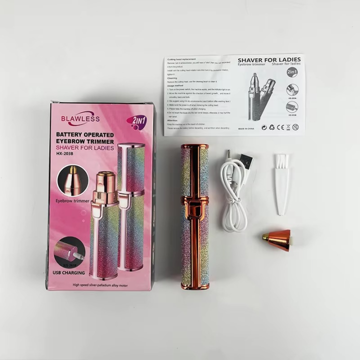 2-in-1 Electric Eyebrow Trimmer with LED Light
