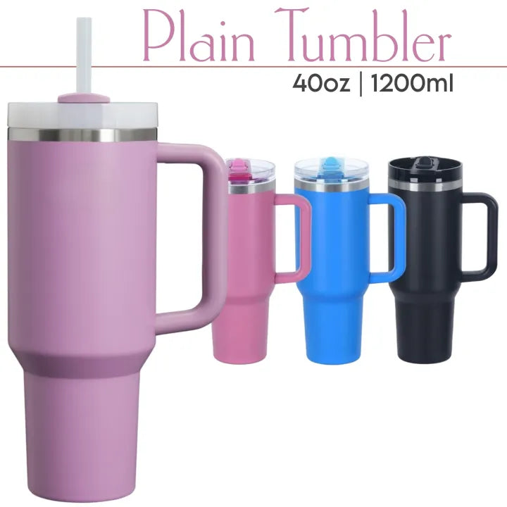 40oz insulated water tumbler with handle and straw, product showcase