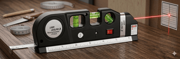 Laser Level Pro 3 multipurpose laser level tool with bubble vials and ruler