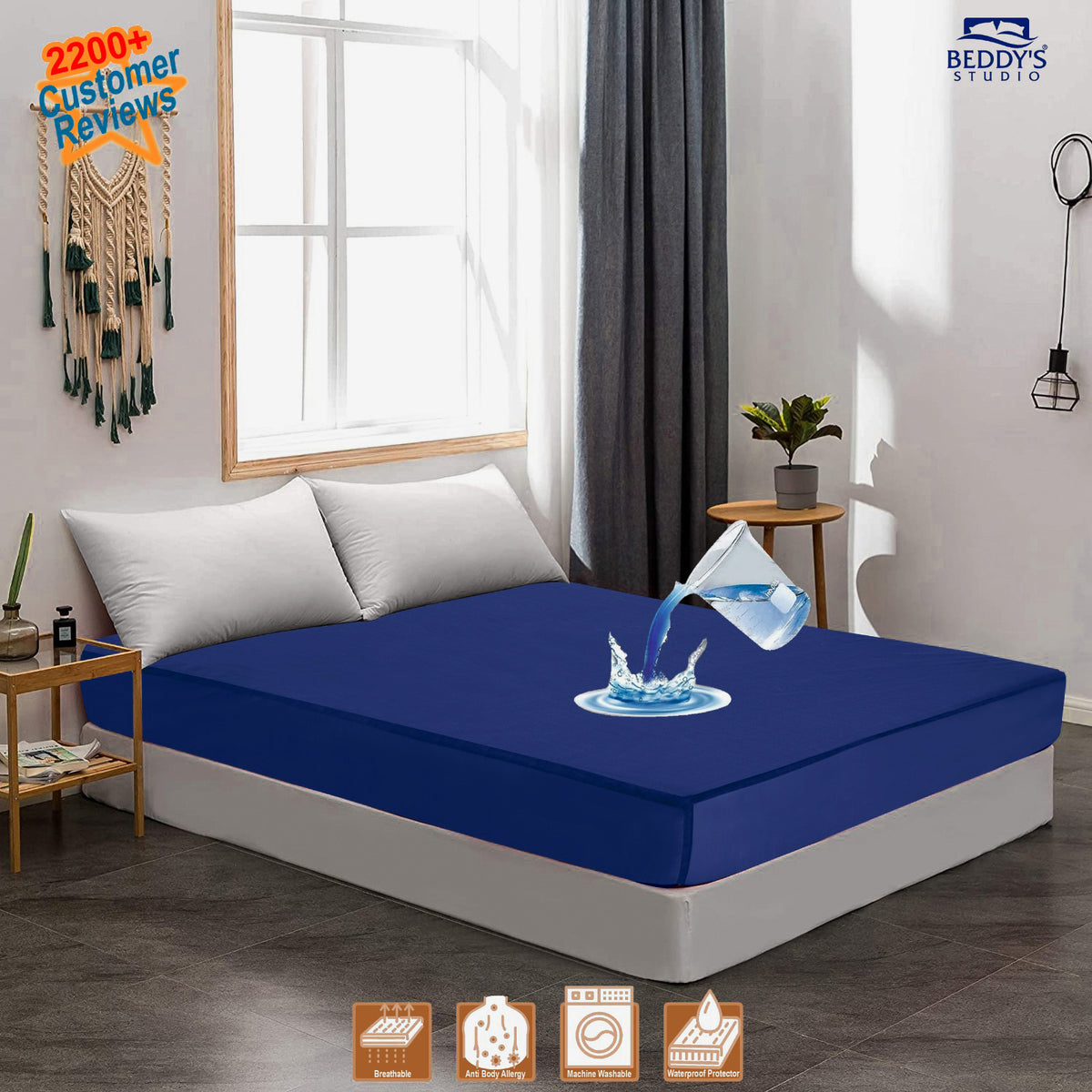 Waterproof Mattress Protector - elastic fitted skirt