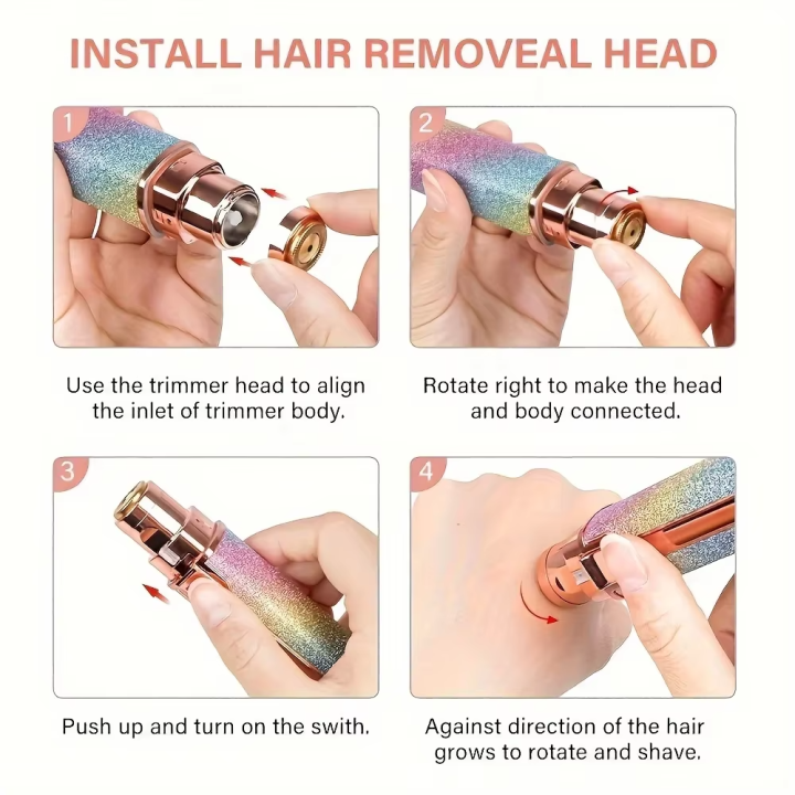 2-in-1 Electric Eyebrow Trimmer with LED Light
