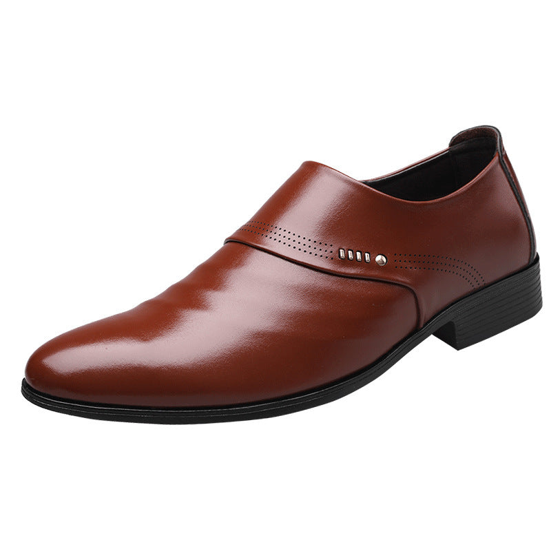 Casual pointed toe shoes men leather shoes men - PrimeKart Pakistan