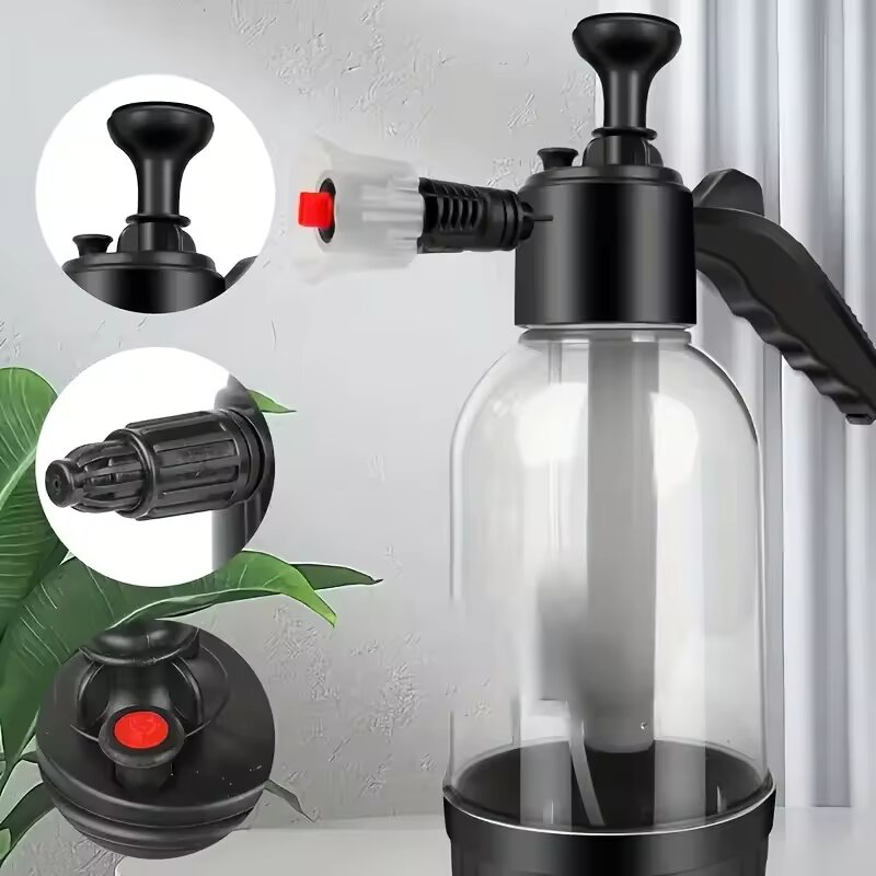Car foam cannon hand pump handle and nozzle detail