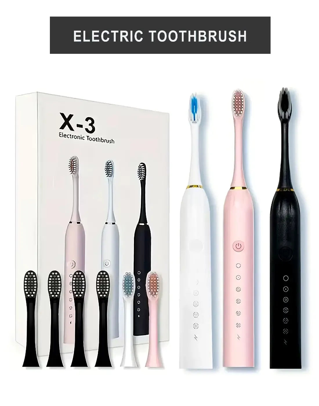 X-3 toothbrush replacement brush heads detail
