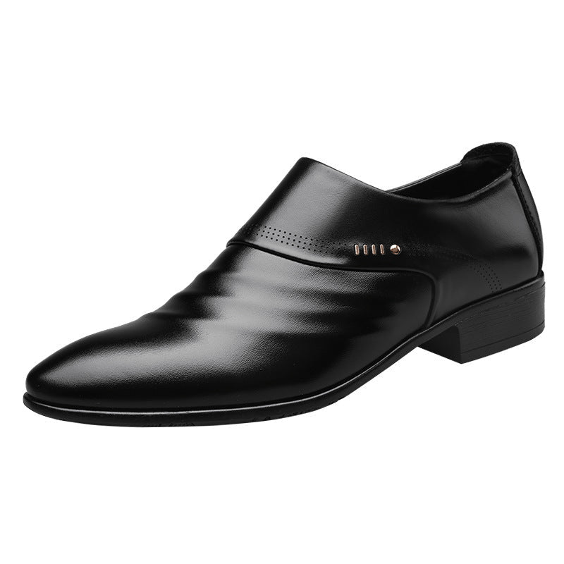 Casual pointed toe shoes men leather shoes men - PrimeKart Pakistan