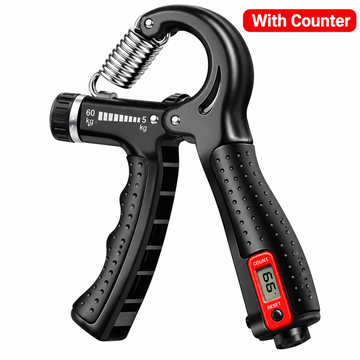 Digital grip strengthener, black A-frame hand gripper with LCD counter
