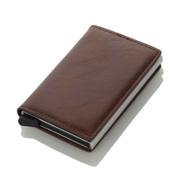 Minimalist metal pop-up wallet - front view