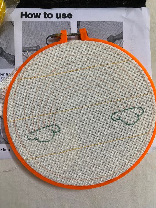 Rainbow hoop punch needle set – yarn and tools