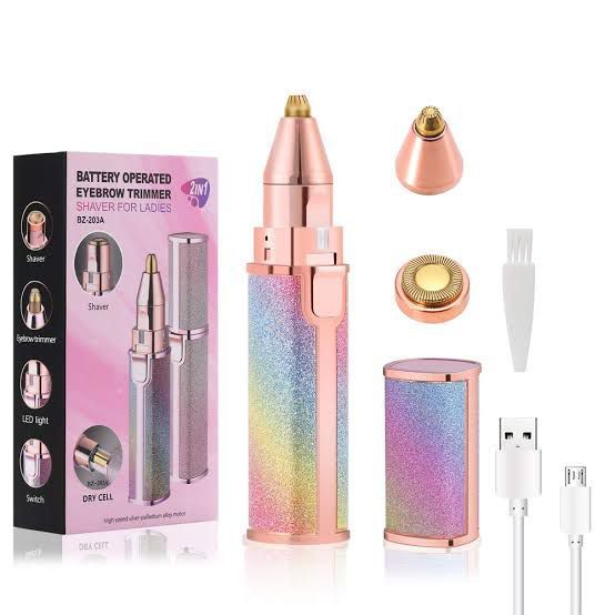 2-in-1 Electric Eyebrow Trimmer with LED Light
