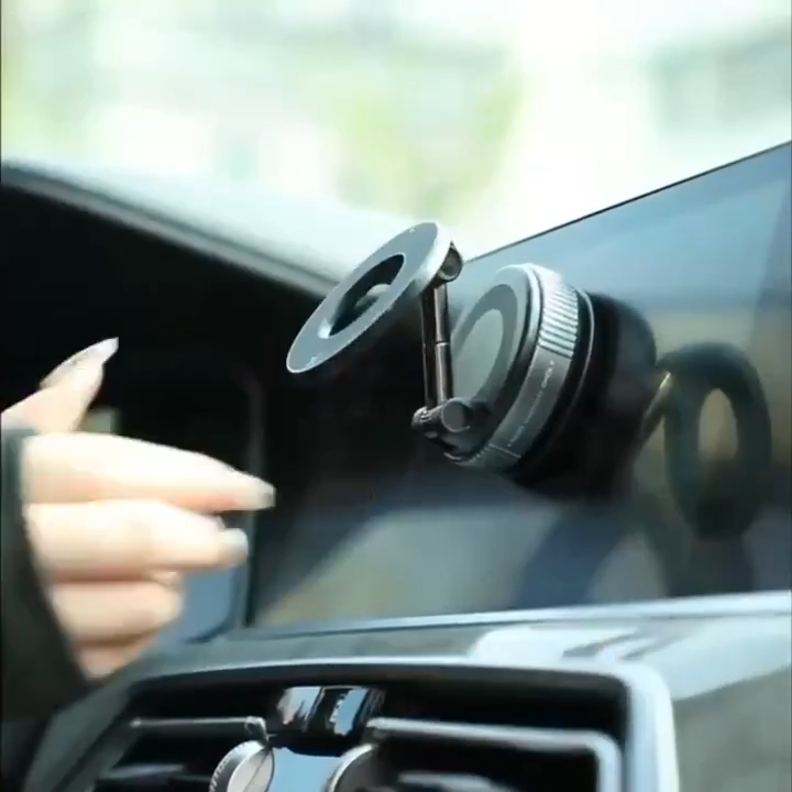 K007 magnetic car phone holder vacuum suction mount on car dashboard