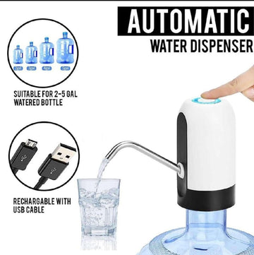 Electric water dispenser pump on a 19 litre water bottle