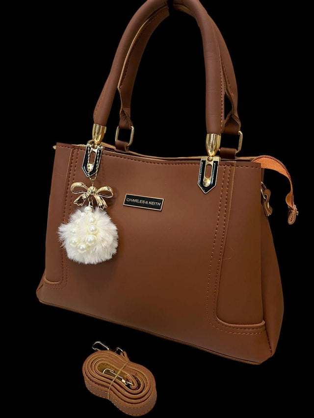 Women's PU Leather Plain Hand Bag - PrimeKart Pakistan