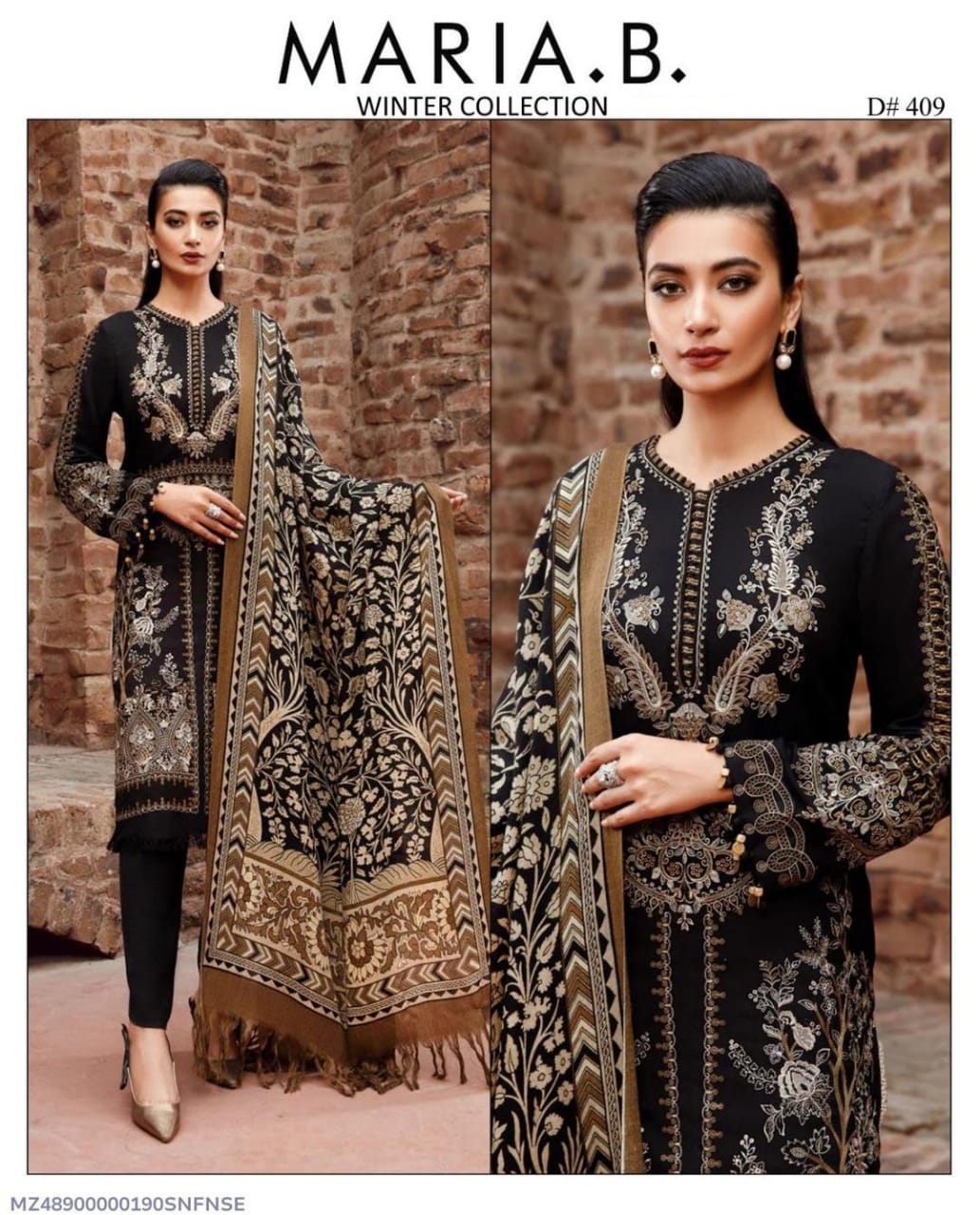 3 Pcs Women's Unstitched Embroidered Suit - PrimeKart Pakistan