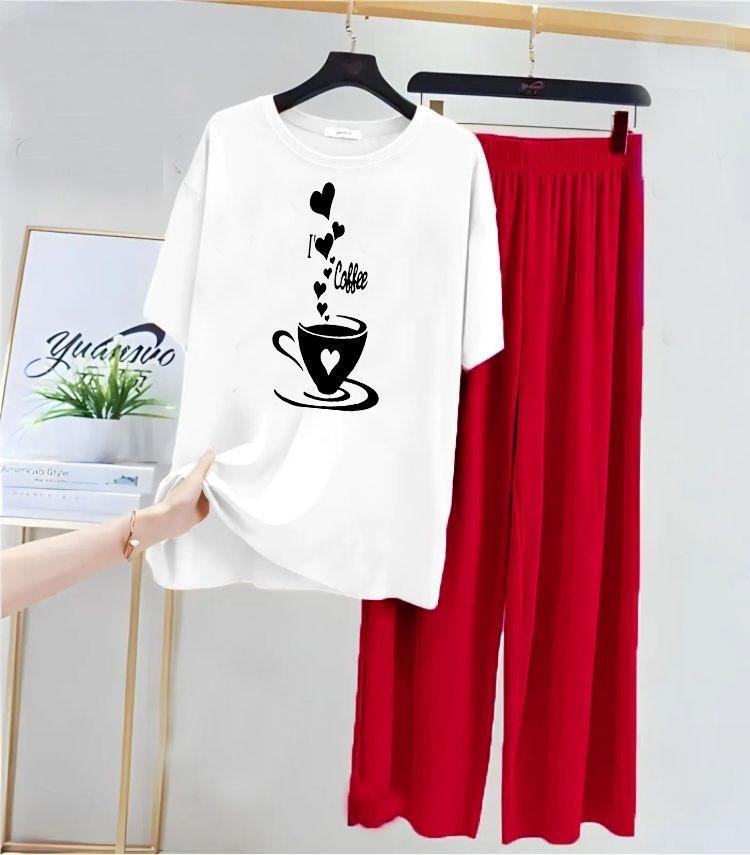 2 Pcs Women's Stitched Cotton Jersey Printed Night Suit - PrimeKart Pakistan