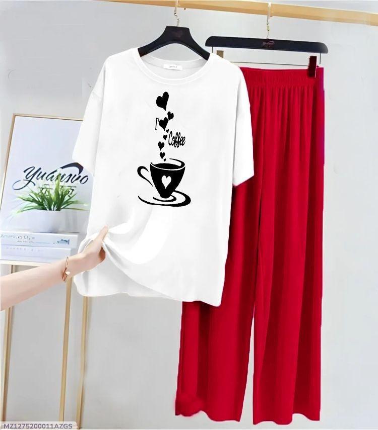2 Pcs Women's Stitched Cotton Jersey Printed Night Suit - PrimeKart Pakistan