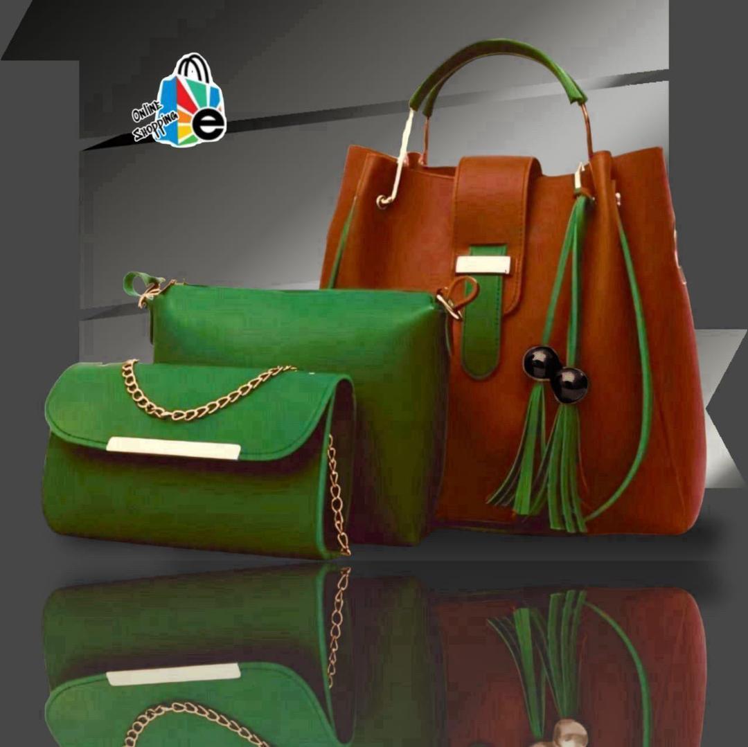 Women's Rexine Plain Hand Bag Set
