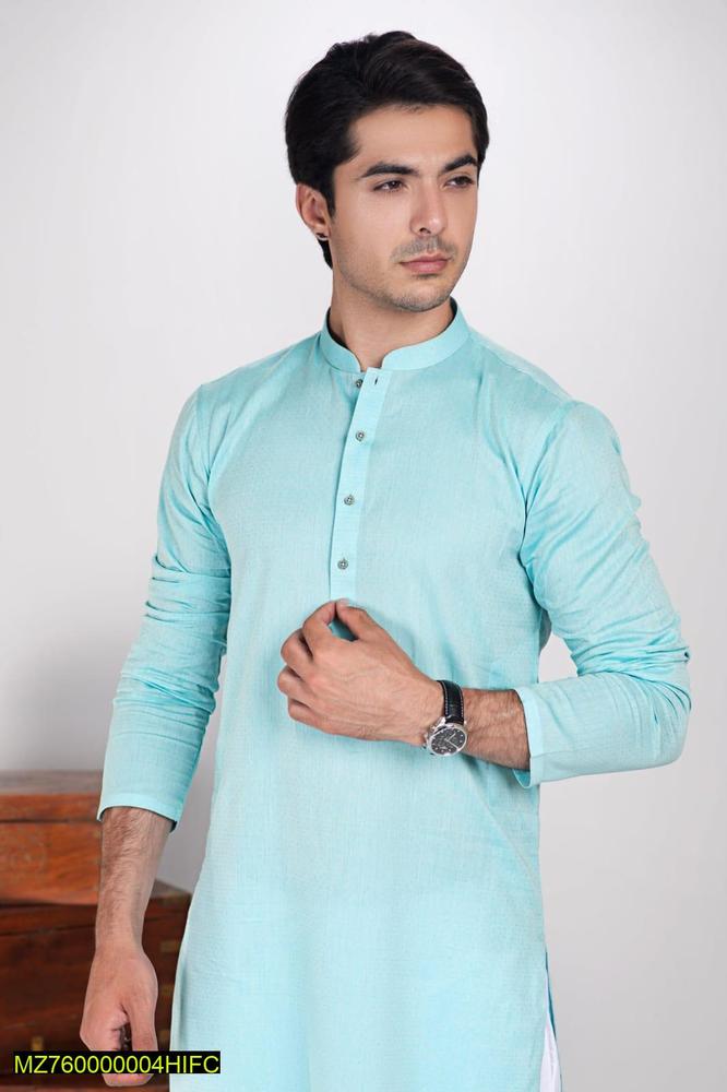 Men's Unstitched Wash And Wear Plain Suit