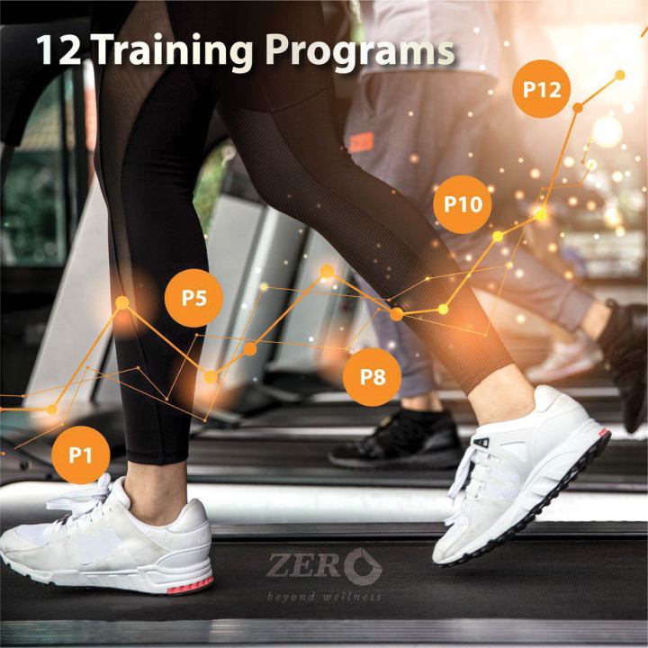 ZTR-15 folding treadmill — hydraulic folding system, folded upright for compact storage
