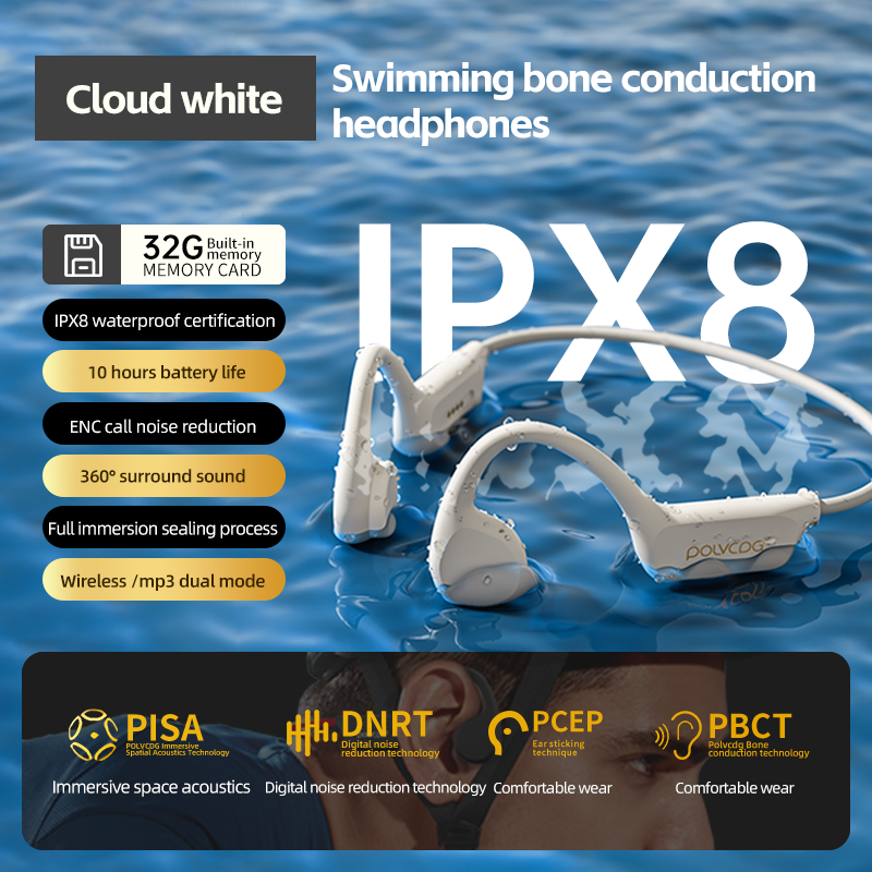 X7 bone conduction headphones cloud white variant
