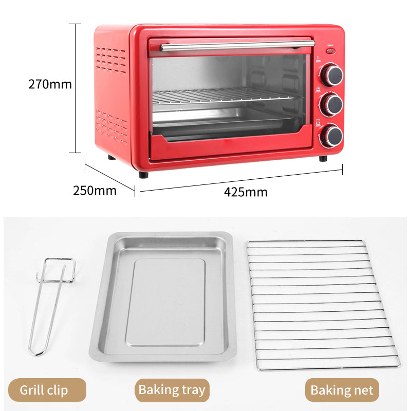 Mini electric oven 1500W with wire rack accessory