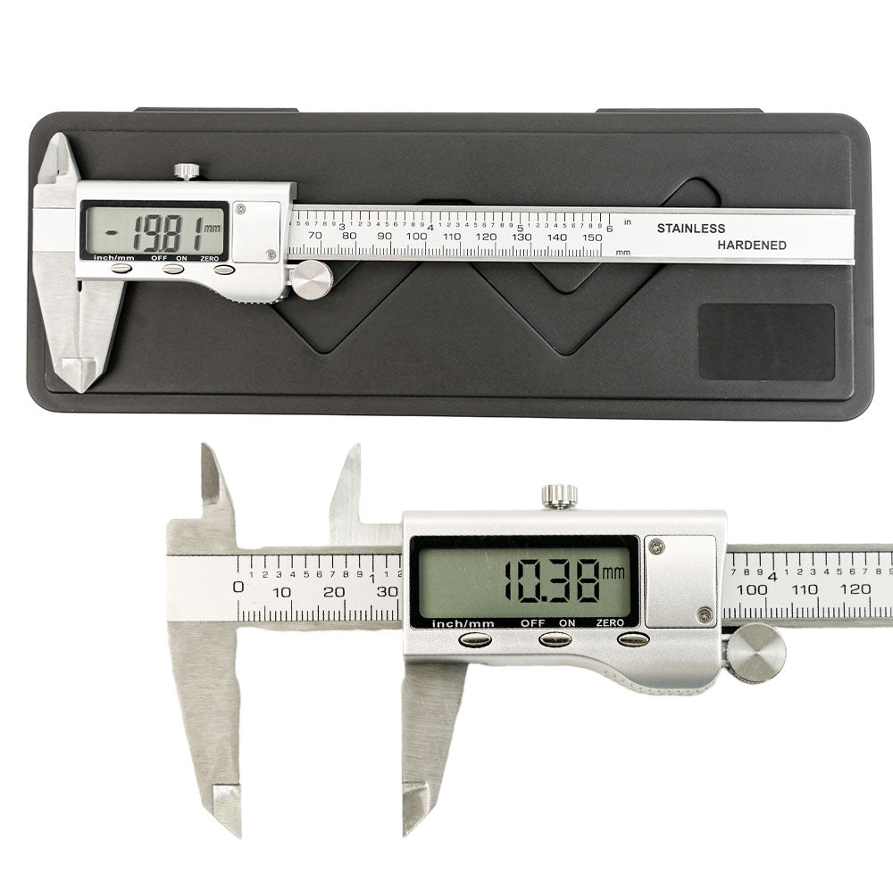Digital vernier caliper measuring demonstration