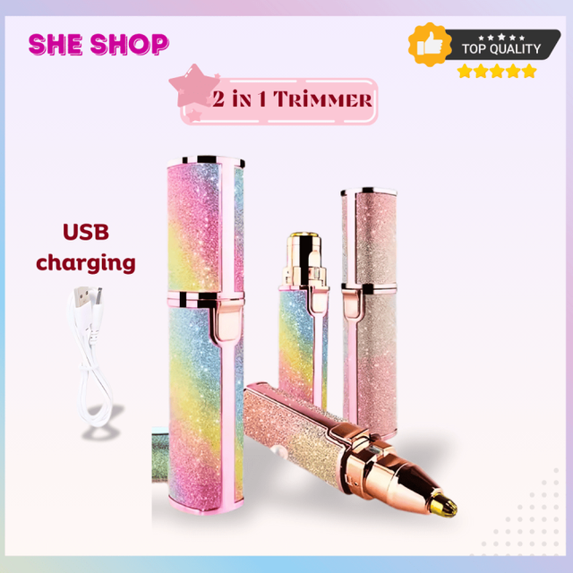 2-in-1 Electric Eyebrow Trimmer with LED Light