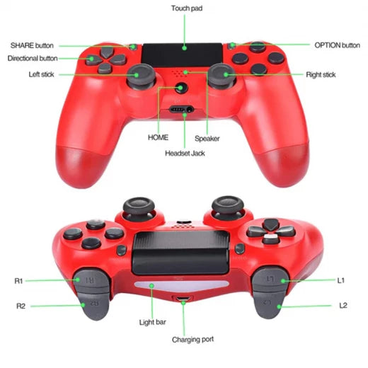 PS4 wireless gamepad side angle showing ergonomic grip