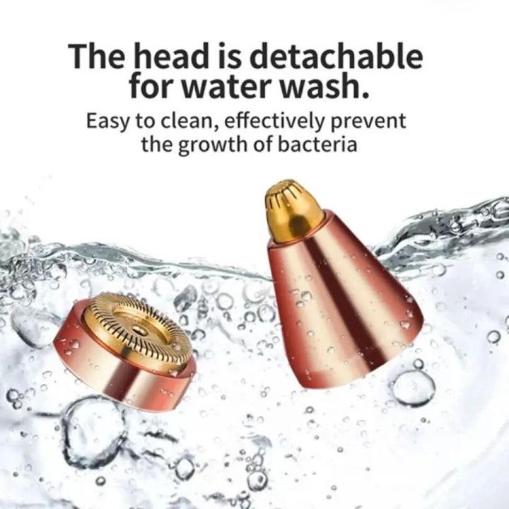 Detachable trimmer heads washable under water for easy cleaning