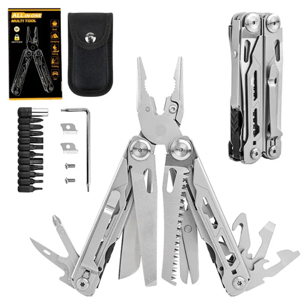 12-in-1 multi-tool silver set