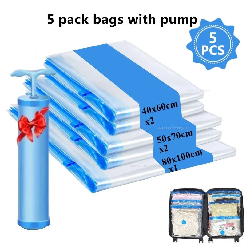 5 pack vacuum bags with pump