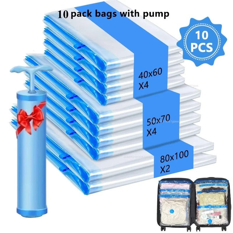 10 pack vacuum storage bags with pump