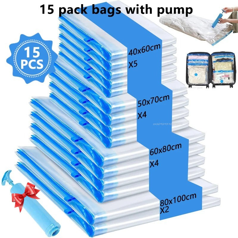 15 pack bags with pump