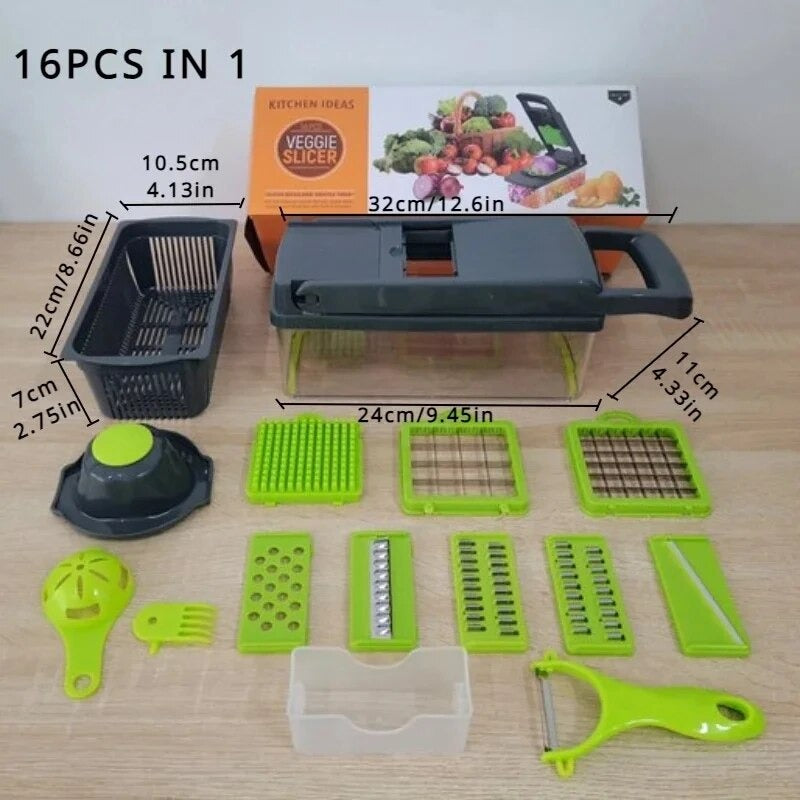 Vegetable chopper with blade inserts set